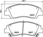 8DB 355 023-001 Sada brzdových destiček, kotoučová brzda HELLA