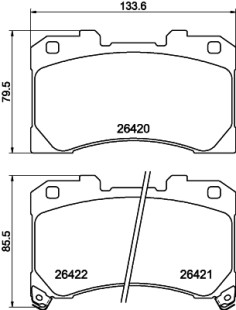 8DB 355 041-061 Sada brzdových destiček, kotoučová brzda HELLA