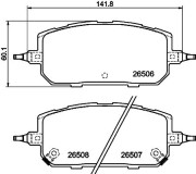 8DB 355 044-221 Sada brzdových destiček, kotoučová brzda HELLA