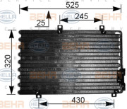 8FC 351 036-741 HELLA kondenzátor klimatizácie 8FC 351 036-741 HELLA