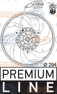 8EW 351 039-691 HELLA ventilátor kondenzátora klimatizácie 8EW 351 039-691 HELLA