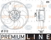 8EW 351 041-261 HELLA ventilátor chladenia motora 8EW 351 041-261 HELLA