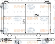 8FC 351 300-264 HELLA kondenzátor klimatizácie 8FC 351 300-264 HELLA