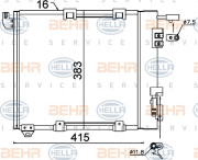 8FC 351 301-374 HELLA kondenzátor klimatizácie 8FC 351 301-374 HELLA