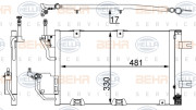 8FC 351 302-374 HELLA kondenzátor klimatizácie 8FC 351 302-374 HELLA