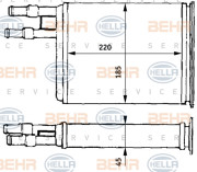 8FH 351 313-171 HELLA výmenník tepla vnútorného kúrenia 8FH 351 313-171 HELLA