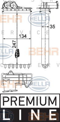 8FH 351 315-561 HELLA výmenník tepla vnútorného kúrenia 8FH 351 315-561 HELLA