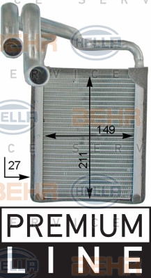 8FH 351 315-711 HELLA výmenník tepla vnútorného kúrenia 8FH 351 315-711 HELLA