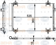 8FC 351 317-564 HELLA kondenzátor klimatizácie 8FC 351 317-564 HELLA