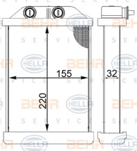8FH 351 331-444 Výměník tepla, vnitřní vytápění HELLA
