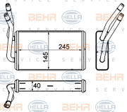 8FH 351 333-034 HELLA výmenník tepla vnútorného kúrenia 8FH 351 333-034 HELLA