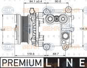 8FK 351 334-091 Kompresor, klimatizace BEHR HELLA SERVICE *** PREMIUM LINE *** HELLA