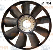 8MV 376 702-011 HELLA koleso ventilátora chladenia motora 8MV 376 702-011 HELLA