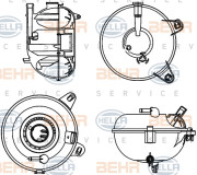 8MA 376 702-464 HELLA vyrovnávacia nádobka chladiacej kvapaliny 8MA 376 702-464 HELLA