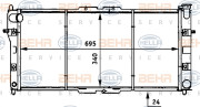 8MK 376 706-721 HELLA chladič motora 8MK 376 706-721 HELLA