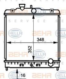 8MK 376 707-781 Chladič, chlazení motoru HELLA