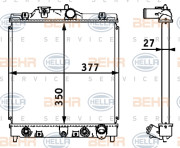 8MK 376 708-381 Chladič, chlazení motoru HELLA