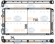 8MK 376 708-451 HELLA chladič motora 8MK 376 708-451 HELLA