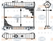 8MK 376 710-274 Chladič, chlazení motoru HELLA