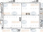 8MK 376 711-231 HELLA chladič motora 8MK 376 711-231 HELLA