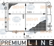 8MK 376 712-451 HELLA chladič motora 8MK 376 712-451 HELLA