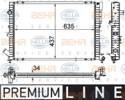 8MK 376 712-691 HELLA chladič motora 8MK 376 712-691 HELLA