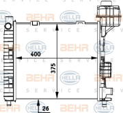 8MK 376 713-034 HELLA chladič motora 8MK 376 713-034 HELLA