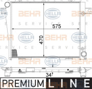 8MK 376 713-151 HELLA chladič motora 8MK 376 713-151 HELLA