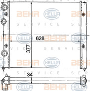 8MK 376 714-741 Chladič, chlazení motoru HELLA