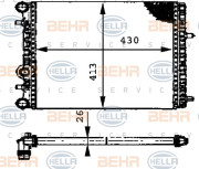 8MK 376 716-234 HELLA chladič motora 8MK 376 716-234 HELLA