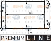 8MK 376 717-731 Chladič, chlazení motoru BEHR HELLA SERVICE *** PREMIUM LINE *** HELLA