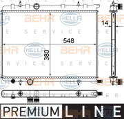 8MK 376 718-051 Chladič, chlazení motoru BEHR HELLA SERVICE *** PREMIUM LINE *** HELLA