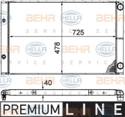 8MK 376 719-091 HELLA chladič motora 8MK 376 719-091 HELLA