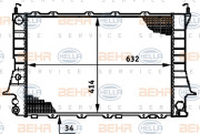 8MK 376 719-351 HELLA chladič motora 8MK 376 719-351 HELLA