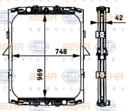 8MK 376 721-521 HELLA chladič motora 8MK 376 721-521 HELLA