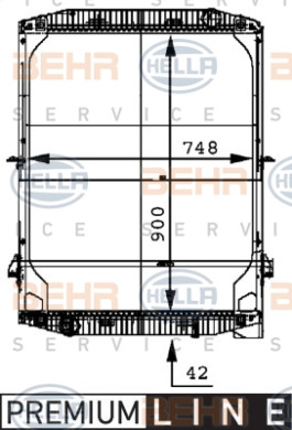 8MK 376 721-581 HELLA chladič motora 8MK 376 721-581 HELLA