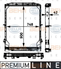 8MK 376 721-751 HELLA chladič motora 8MK 376 721-751 HELLA