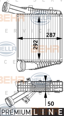 8ML 376 729-571 HELLA chladič plniaceho vzduchu 8ML 376 729-571 HELLA