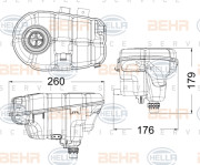 8MA 376 730-734 Vyrovnávací nádoba, chladicí kapalina HELLA