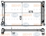 8MK 376 735-151 Chladič, chlazení motoru HELLA