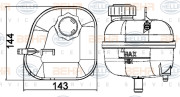 8MA 376 737-184 HELLA vyrovnávacia nádobka chladiacej kvapaliny 8MA 376 737-184 HELLA