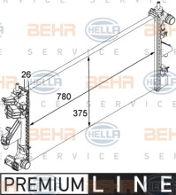 8MK 376 745-021 HELLA chladič motora 8MK 376 745-021 HELLA