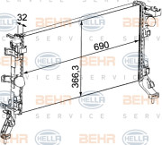 8MK 376 745-191 HELLA chladič motora 8MK 376 745-191 HELLA