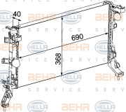 8MK 376 745-201 HELLA chladič motora 8MK 376 745-201 HELLA