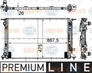 8MK 376 745-631 Chladič, chlazení motoru BEHR HELLA SERVICE *** PREMIUM LINE *** HELLA