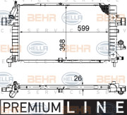 8MK 376 745-791 Chladič, chlazení motoru BEHR HELLA SERVICE *** PREMIUM LINE *** HELLA