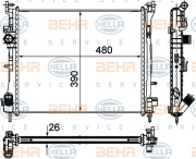 8MK 376 748-751 HELLA chladič motora 8MK 376 748-751 HELLA