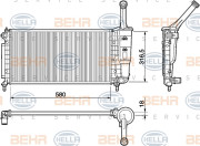 8MK 376 754-384 HELLA chladič motora 8MK 376 754-384 HELLA