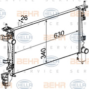 8MK 376 754-714 HELLA chladič motora 8MK 376 754-714 HELLA