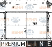 8MK 376 754-731 HELLA chladič motora 8MK 376 754-731 HELLA